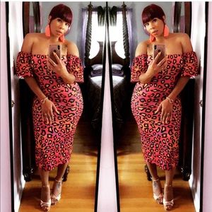 Silver Bloom Bardot Midi with Puff Sleeve